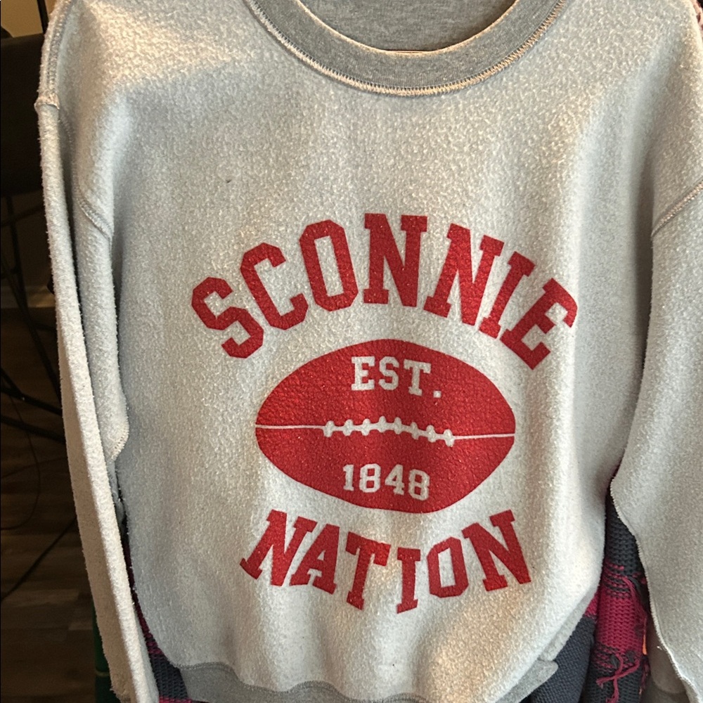 Gray and Red Women's Sweater‎ Sconnie nation